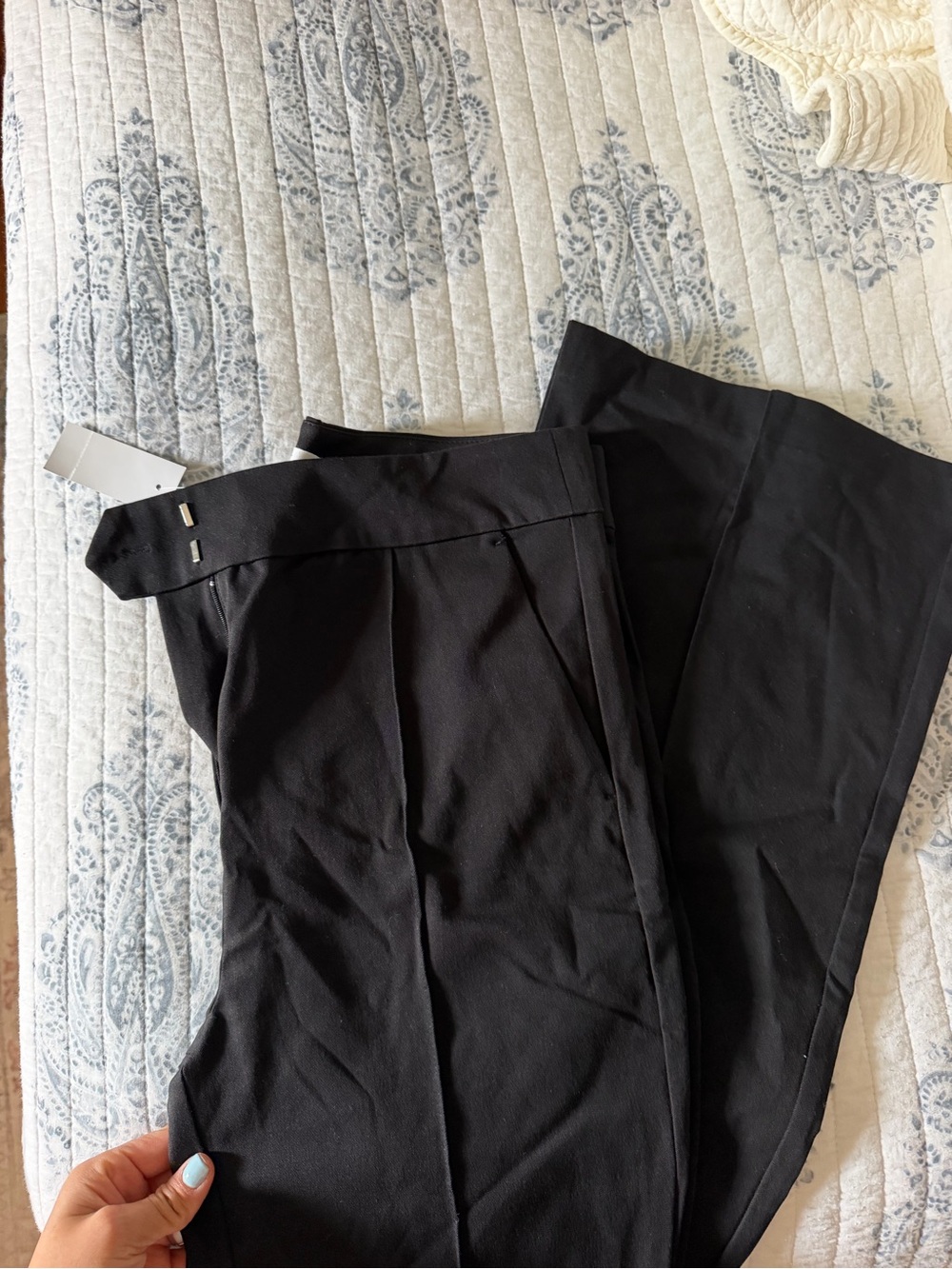 LOFT Black Wide-Leg Trousers NWT